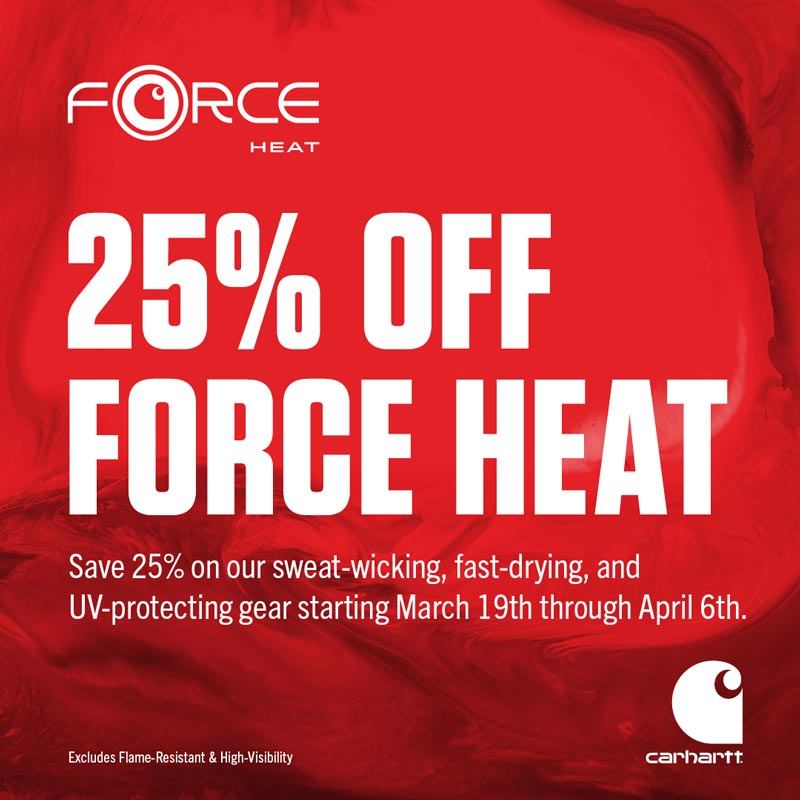 25% off force heat banner.